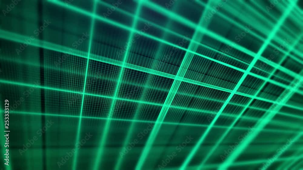 Poster abstract fractal vector blue mesh waves animation