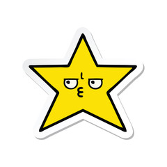 sticker of a cute cartoon gold star