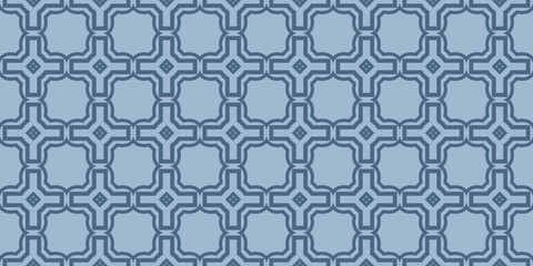 Modern Geometric Pattern With Hand-Drawing Ornament. Vector Super Illustration. For Fabric, Textile, Bandana, Scarg, Colored Print. Pastel blue color