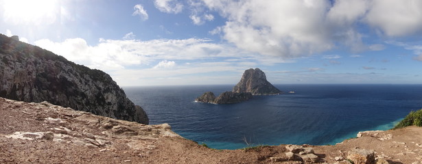 A beautiful sunset on the island of Es Vedra, Ibiza