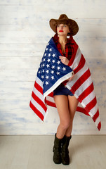 cowboy girl flag