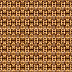 Geometric Pattern With Hand-Drawing Ornament. Vector Super Illustration. For Fabric, Textile. Brown color