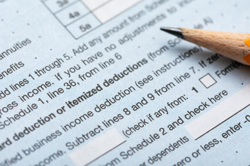 United States 1040 Tax Forms With Pencil For 2018 2019 Season