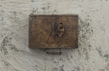 old wooden suitcase