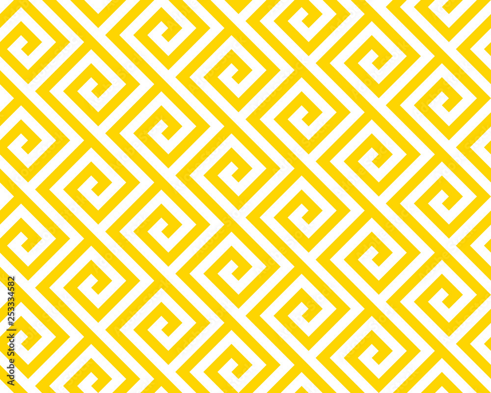 Aufkleber Vector yellow geometric pattern. Seamless braided linear pattern.