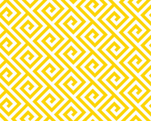 Vector yellow geometric pattern. Seamless braided linear pattern.