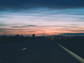 Fototapeta premium Dusk on the highway