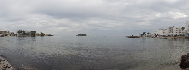 The coast of Ibiza a very cloudy day