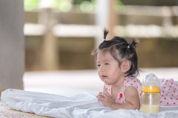 Fototapeta premium Asian baby crying