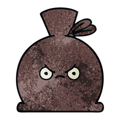 retro grunge texture cartoon sack