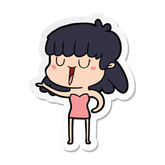 sticker of a cartoon woman
