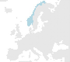 Norwegen Markierung auf Europakarte