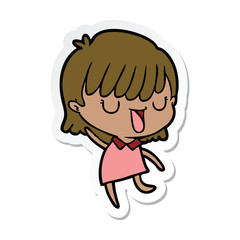 sticker of a cartoon woman
