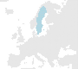 Fototapeta na wymiar Schweden Markierung auf Europakarte