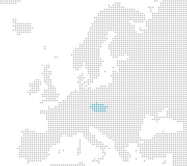 Fototapeta premium Tschechien Markierung auf Europakarte