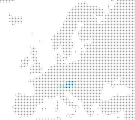 Österreich Markierung auf Europakarte