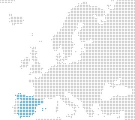 Spanien Markierung auf Europakarte