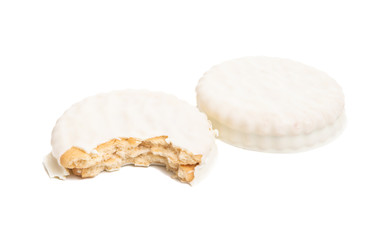 cookies with chocolate isolated on white background