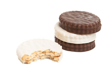 cookies with chocolate isolated on white background