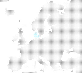 Fototapeta na wymiar Dänemark Markierung auf Europakarte