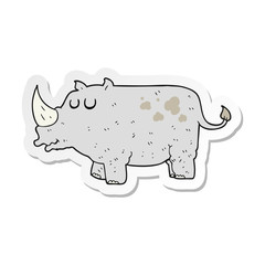 sticker of a cartoon rhino