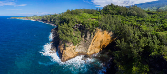 Reunion Island Drone View Cap Jaune Yellow Cliff