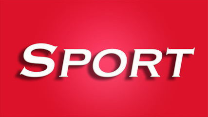 Sport-3D text. Creative design for your greeting card, flyers, invitations, posters, brochures, banners, red background.