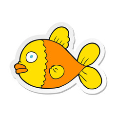 sticker of a cartoon fish