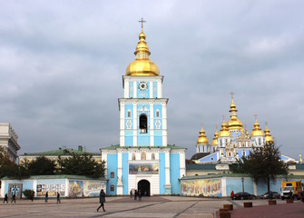 Fototapeta na wymiar Great Lavra bell tower in Kiev Ukraine