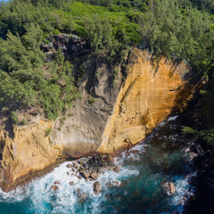 Reunion Island Drone View Cap Jaune Yellow Cliff