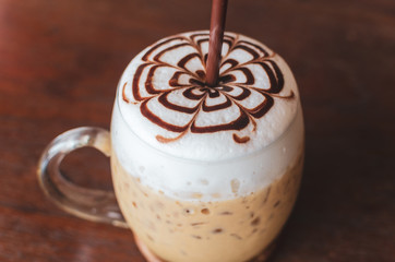 coffee with ice in glass