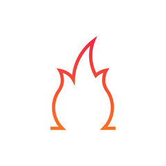 Fire or flame simple Logo. Vector illustration isolated on white background.