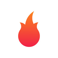 Fire or flame simple Logo. Vector illustration isolated on white background.