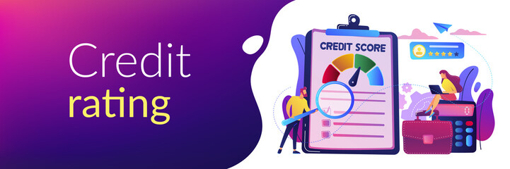 Credit rating concept banner header.