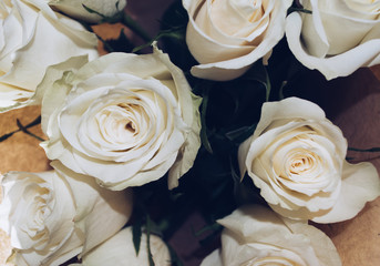 creamy white roses bouquet