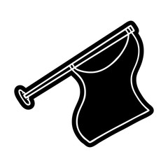 cartoon icon drawing of a white flap on pole