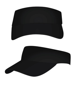 Black visor cap. vector illustration