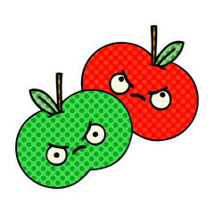 comic book style cartoon apples