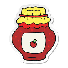 sticker of a cartoon jar of jam
