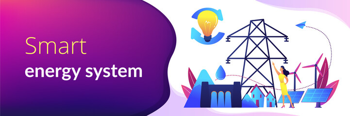 Sustainable energy concept banner header.