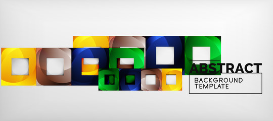 Square background, abstract squares on grey, business or techno template