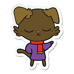sticker of a cute cartoon dog