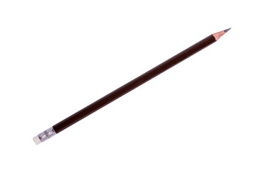 Brown pencil isolated on white background