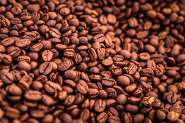 Roasted coffee beans background