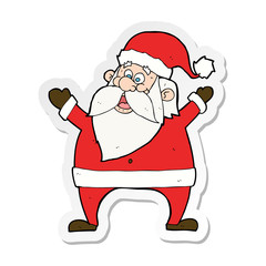 sticker of a jolly santa cartoon