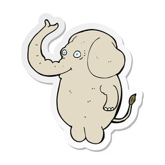 sticker of a cartoon funny elephant