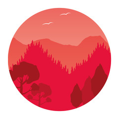 landscape mountains forest