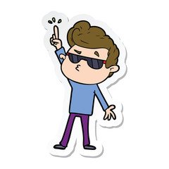 sticker of a cartoon cool guy