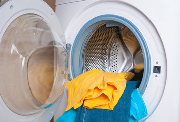 Washing machine with different clothing
