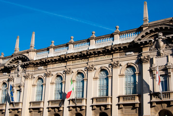 The Polytechnic University building of Milan in a beautiful day
